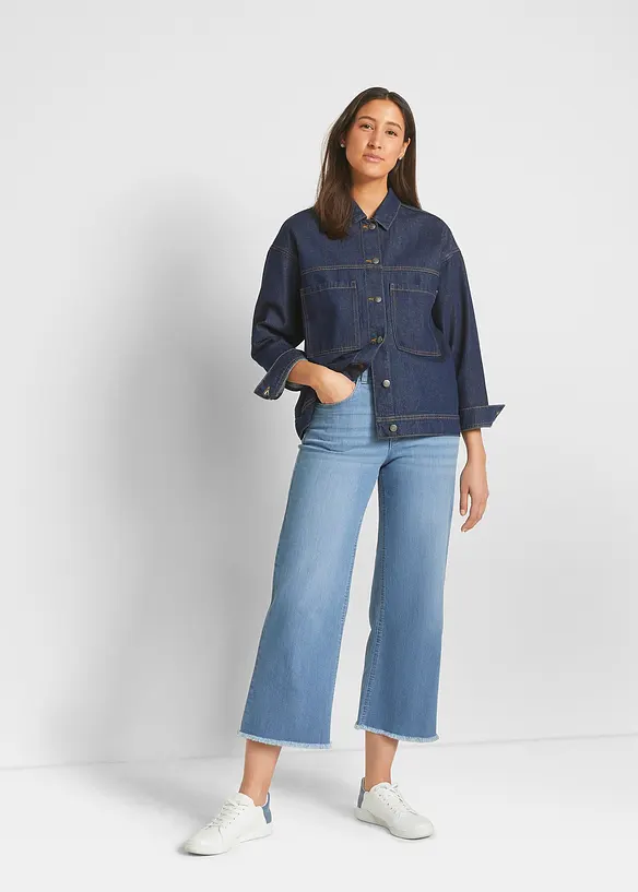 Comfort stretch 7/8 jeans, wide fit, bonprix