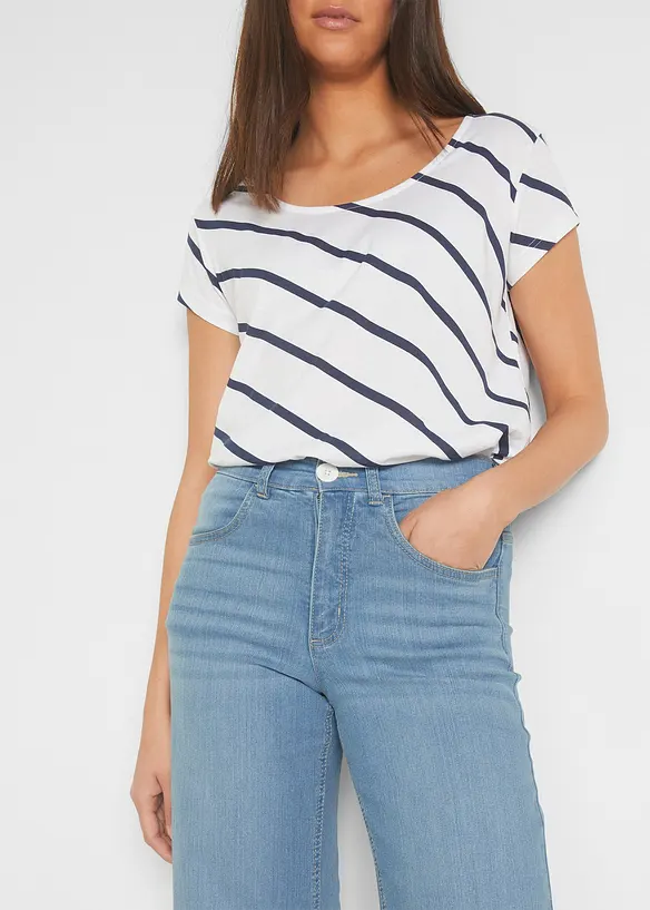 Comfort stretch 7/8 jeans, wide fit, bonprix