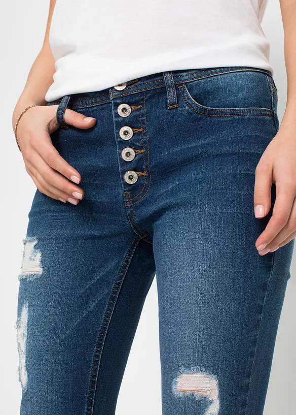 Cropped destroyed jeans, bonprix