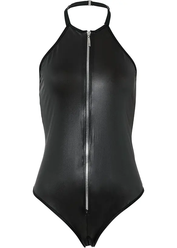 Stringbody ouvert in wetlook, bonprix