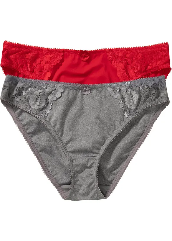 Slip met subtiel kant (set van 2), bonprix