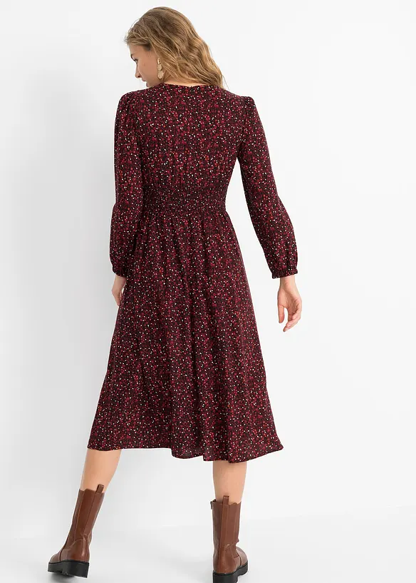 Midi jurk met bloemenprint, bonprix