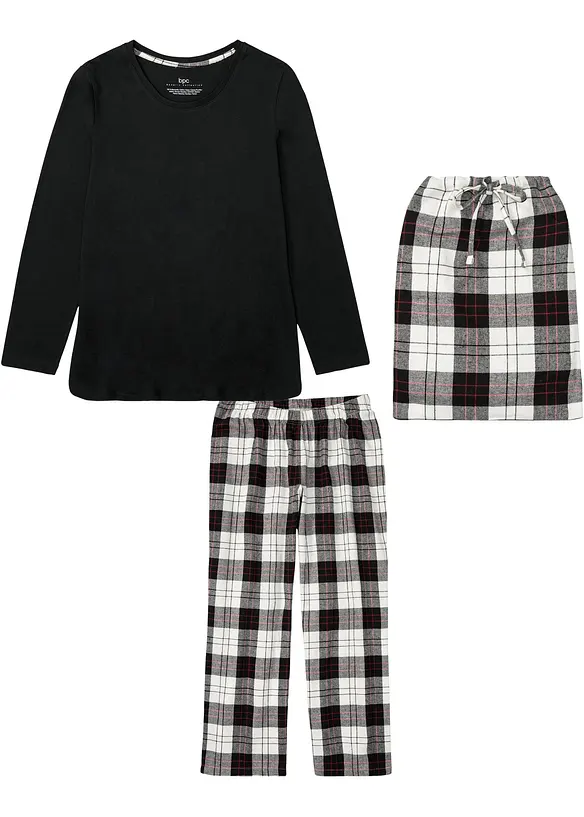 Pyjama met flanellen broek en cadeautasje, bonprix