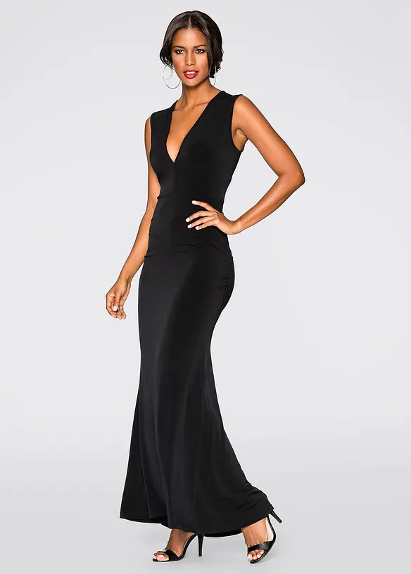 Maxi jurk met strass langs rugdecolleté, bonprix