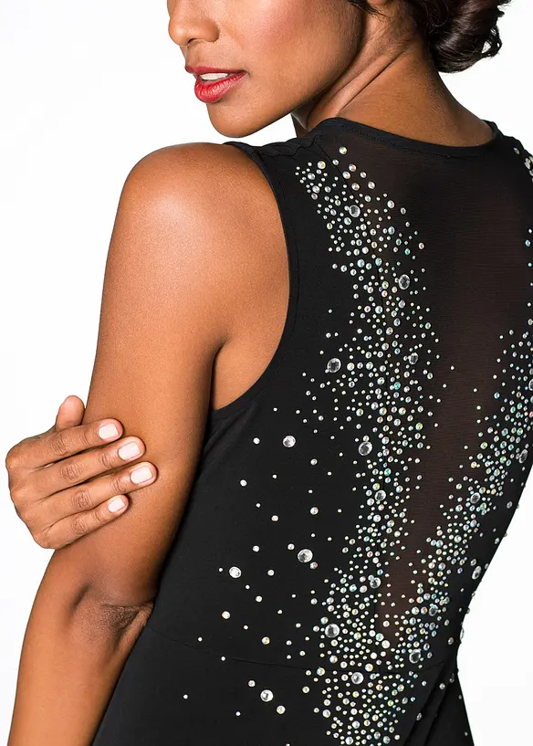 Maxi jurk met strass langs rugdecolleté, bonprix