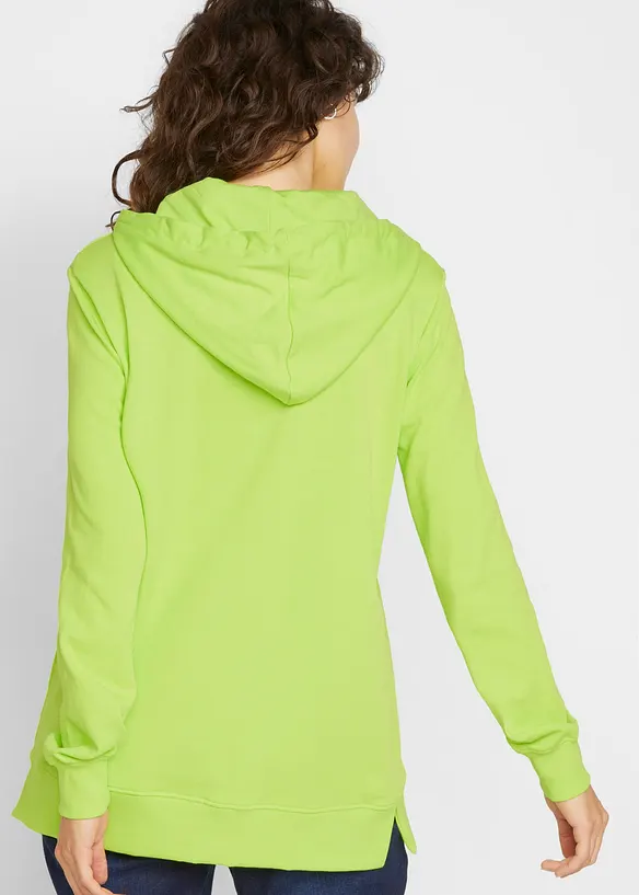 Trendy sweater met statement print en capuchon, bonprix