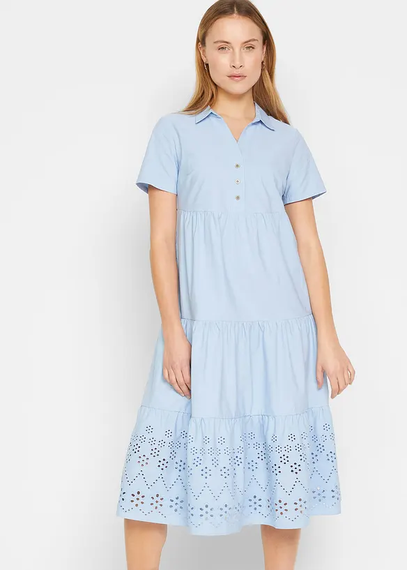 Tuniekjurk met broderie anglaise van puur katoen, bonprix