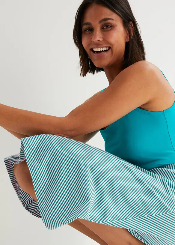 Jersey rok met strepen, knielang, bonprix