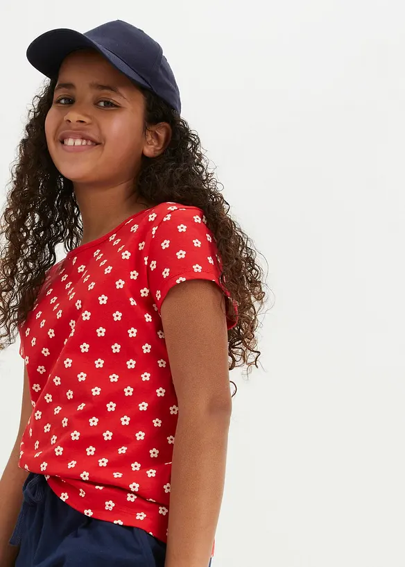 Meisjes T-shirt (set van 2) van puur biologisch katoen, bonprix