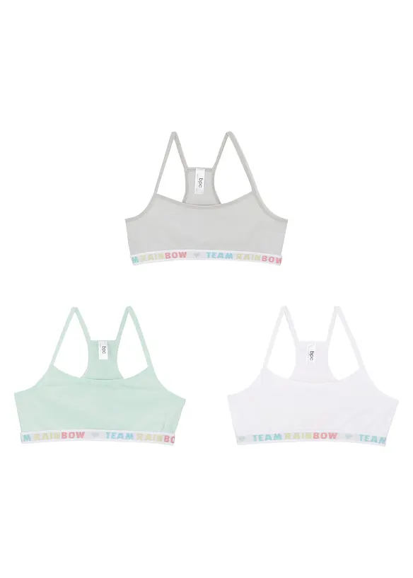 Meisjes bralette met zacht katoen (set van 3), bonprix