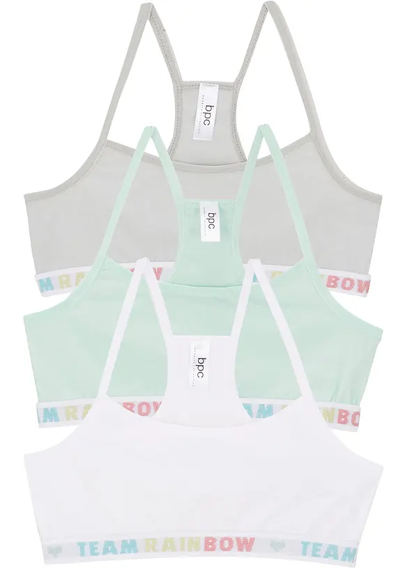 Meisjes bralette met zacht katoen (set van 3), bonprix