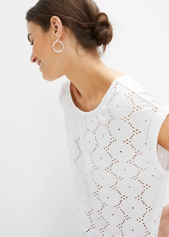 Shirt met broderie anglaise, bonprix