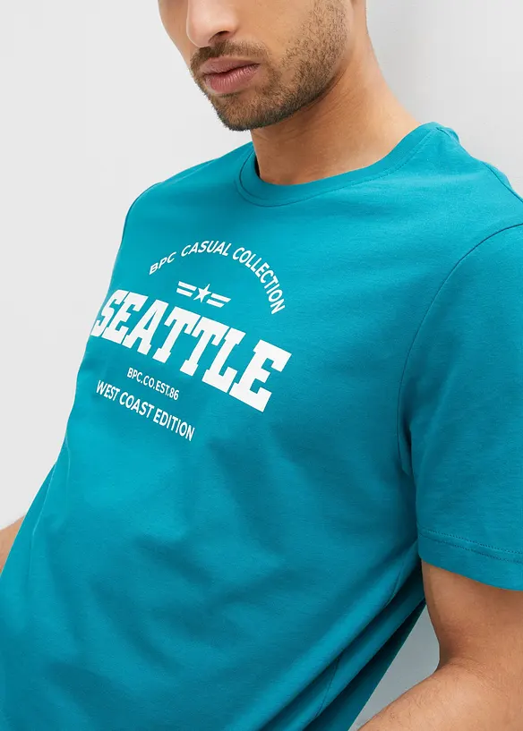 T-shirt (set van 2) van puur katoen, bonprix