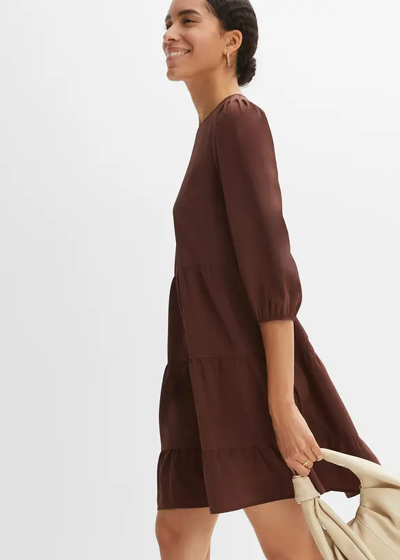 Crêpe jurk met volants, BODYFLIRT