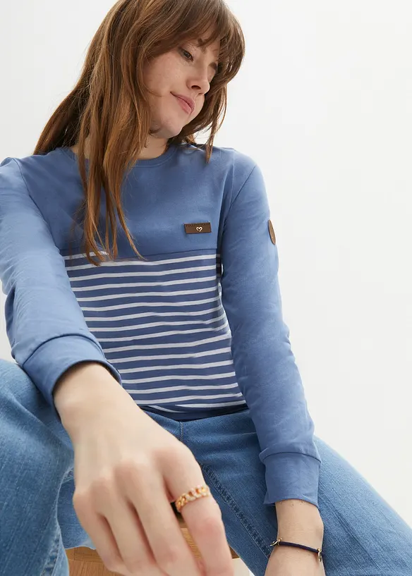 Longsleeve met strepen van biologisch katoen, bonprix