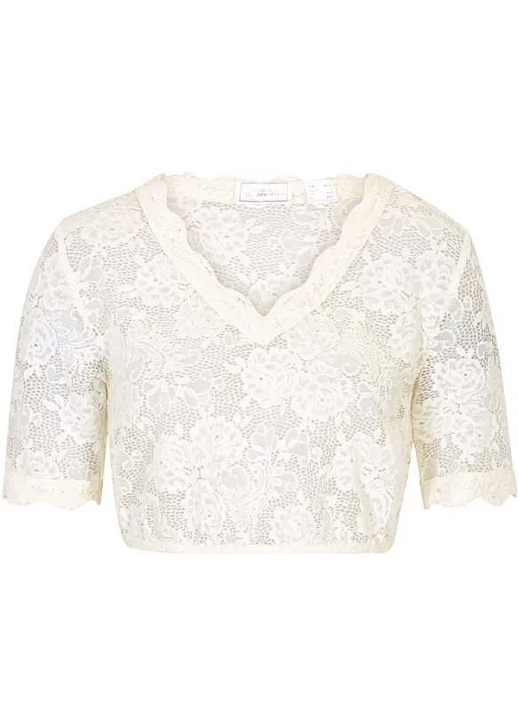 Kanten dirndl blouse met knopen, bonprix