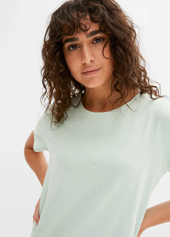 Katoenen maxi jurk met split, bonprix