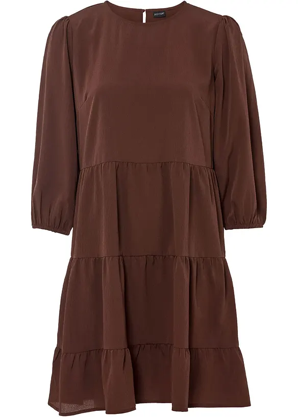 Crêpe jurk met volants, BODYFLIRT