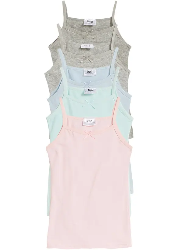 Meisjes hemd met zacht katoen (set van 5), bonprix