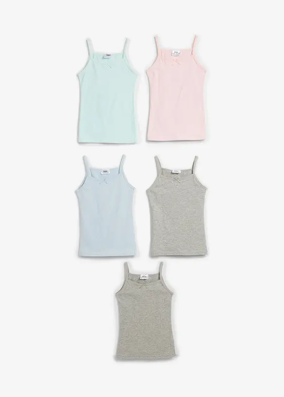 Meisjes hemd met zacht katoen (set van 5), bonprix