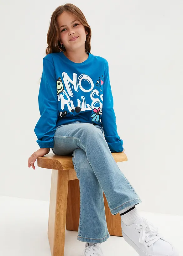 Meisjes longsleeve met biologisch katoen, bonprix