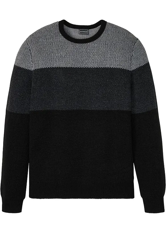Trui met ronde hals en colourblocking, bonprix