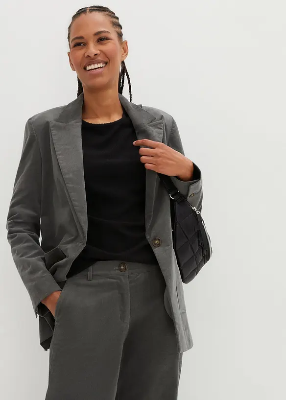 Corduroy broek in Marlene Dietrich stijl van biologisch katoen, bonprix