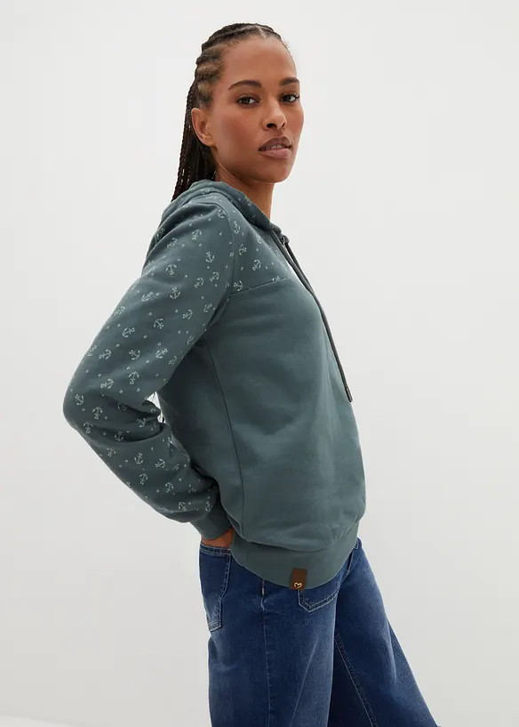 Hoodie met ritssluiting van biologisch katoen, bonprix