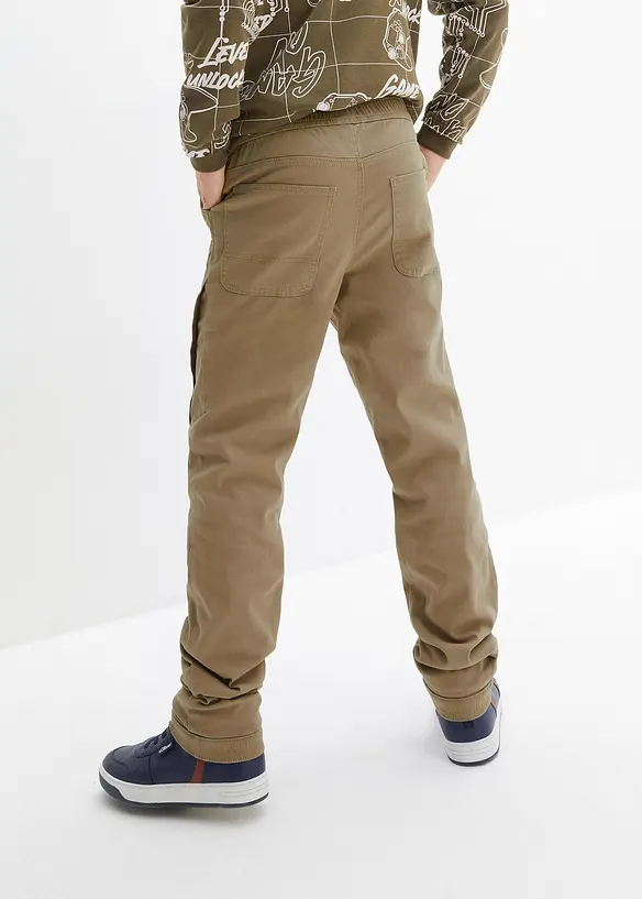 Twill thermo instapbroek met jersey voering, loose fit, bonprix