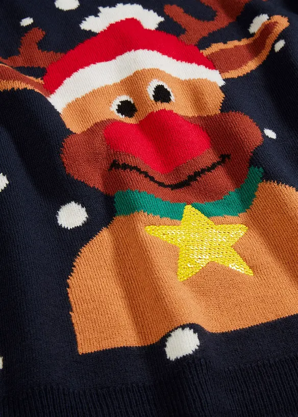 Fijngebreide trui met kerstmotief, bonprix