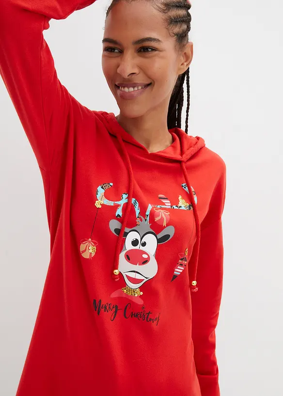 Lange hoodie met zijsplitten, bonprix