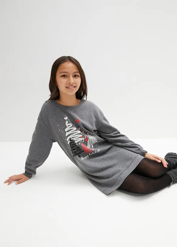 Meisjes sweatjurk met pailletten, bonprix