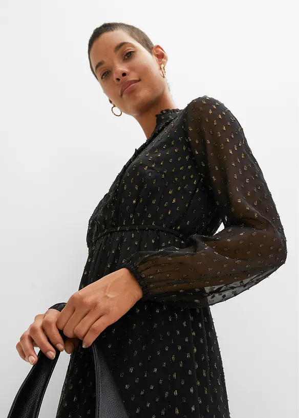 Maxi jurk met glitter, bonprix