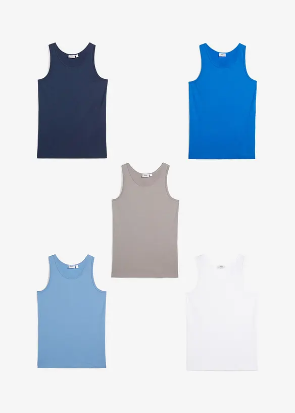 Jongens hemd met zacht katoen (set van 5), bonprix