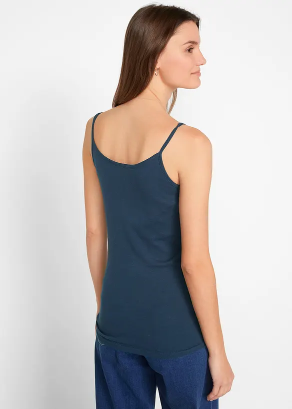 Top met spaghettibandjes van puur katoen (set van 3), bonprix