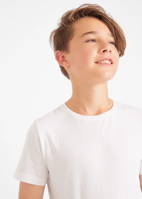 Basic T-shirt met biologisch katoen (set van 3), bonprix