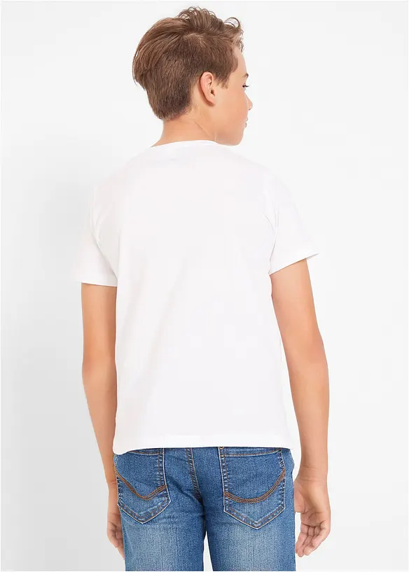 Basic T-shirt met biologisch katoen (set van 3), bonprix