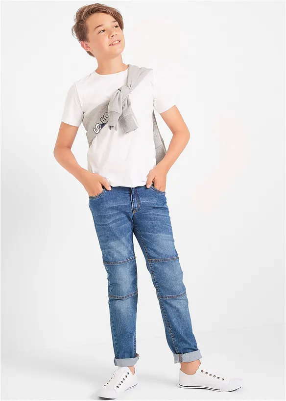 Basic T-shirt met biologisch katoen (set van 3), bonprix