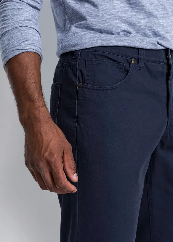 Regular fit twill broek van katoen, straight, bonprix