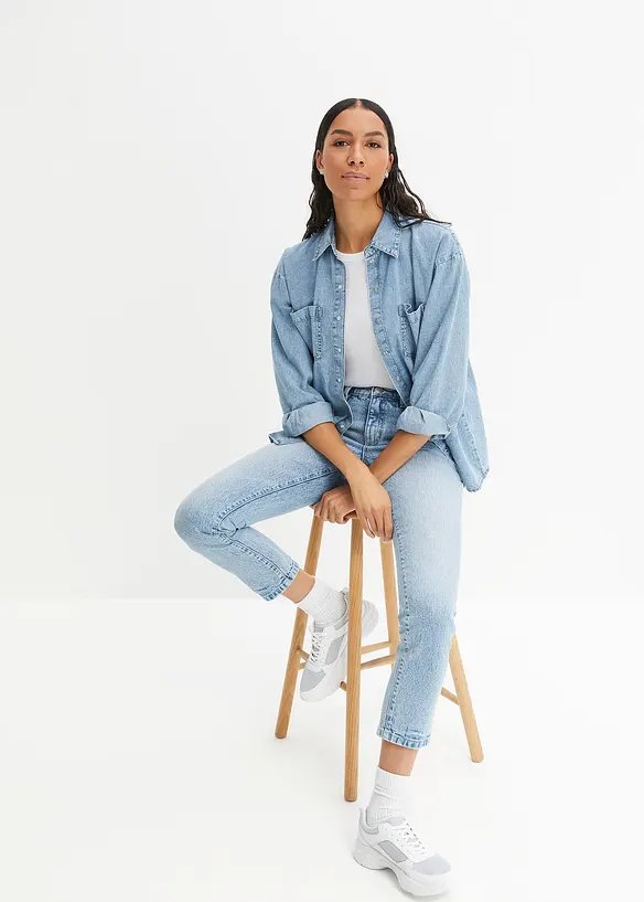 Slim fit jeans mid waist, cropped, bonprix