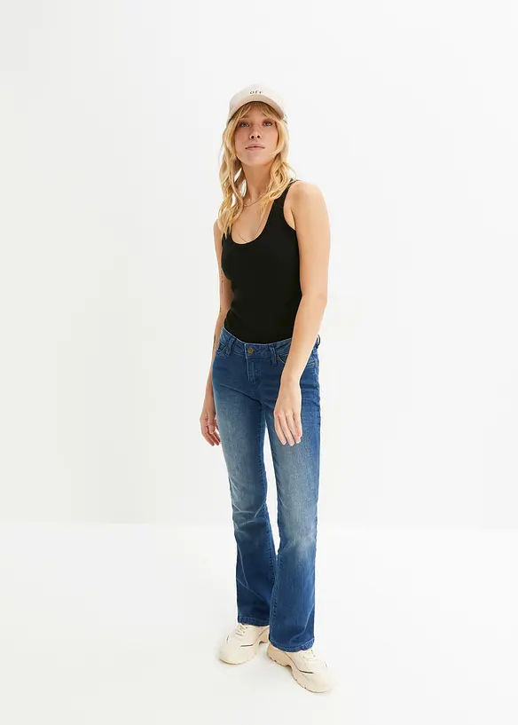 Geribde tanktop (set van 2), bonprix