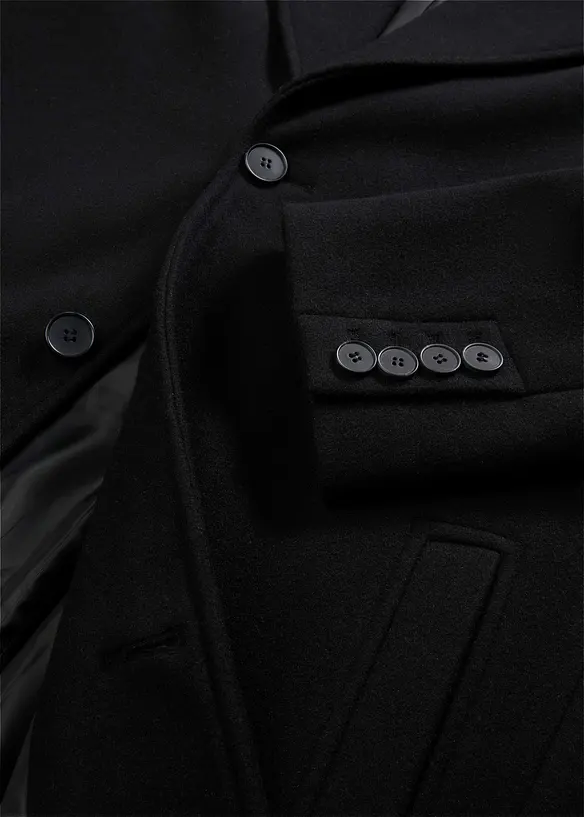Korte coat met wol, bonprix