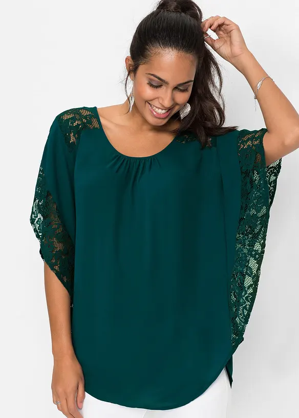 Blouse met kanten details, bonprix