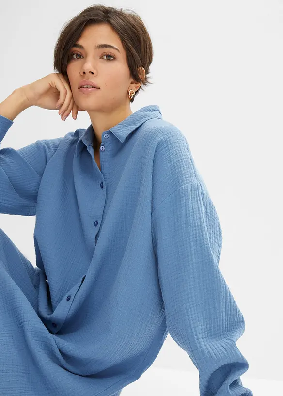 Lange blouse van mousseline, bonprix