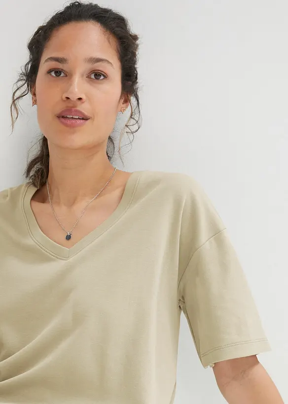 Shirtjurk met V-hals, oversized (set van 2), bonprix