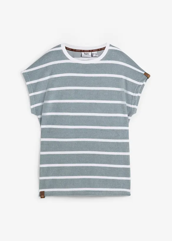 Frotté shirt met strepen, korte mouw, bonprix