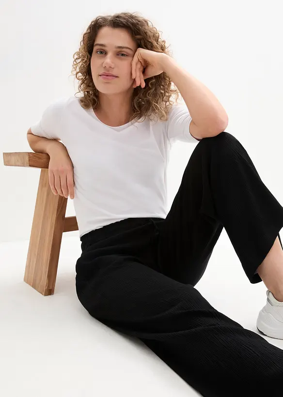 Palazzo broek van pure viscose, bonprix