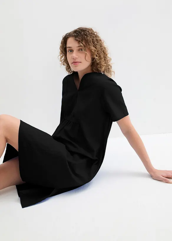 Tuniekjurk met zakken van een mix van linnen en katoen, bonprix