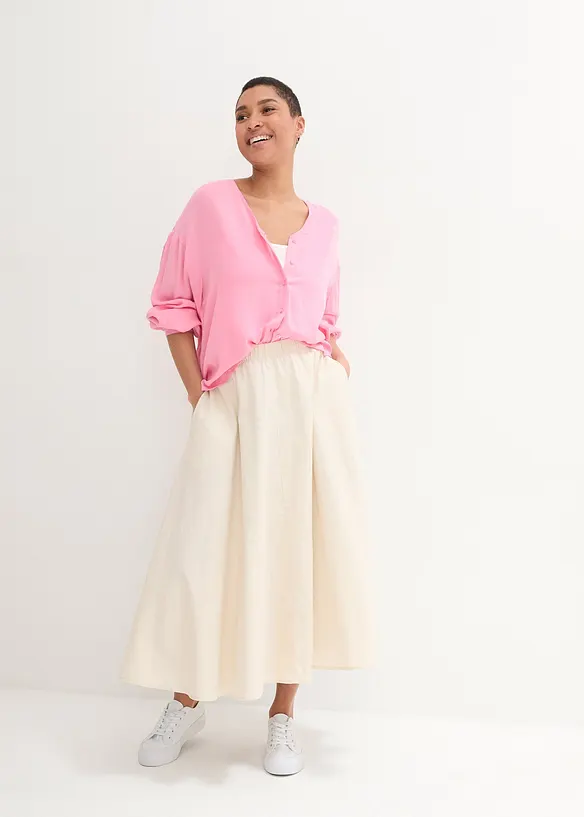 Midirok van een soepele linnenmix, bonprix