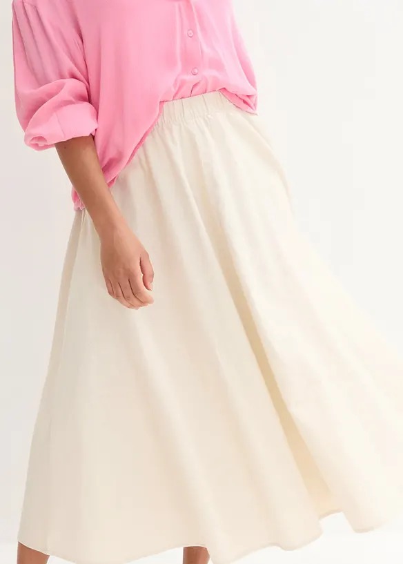 Midirok van een soepele linnenmix, bonprix